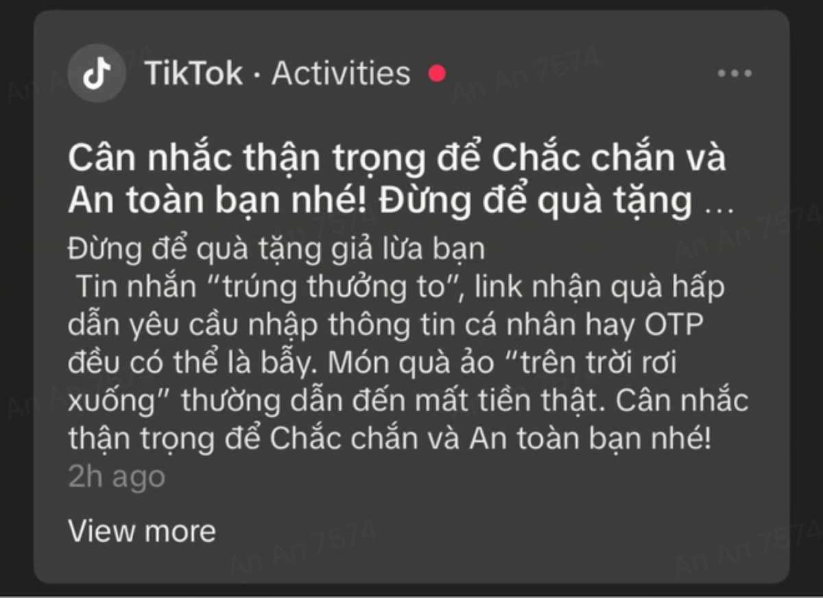 Hệ thống cảnh báo của TikTok sẽ tập trung vào ba dạng lừa đảo trực tuyến phổ biến nhất hiện nay
