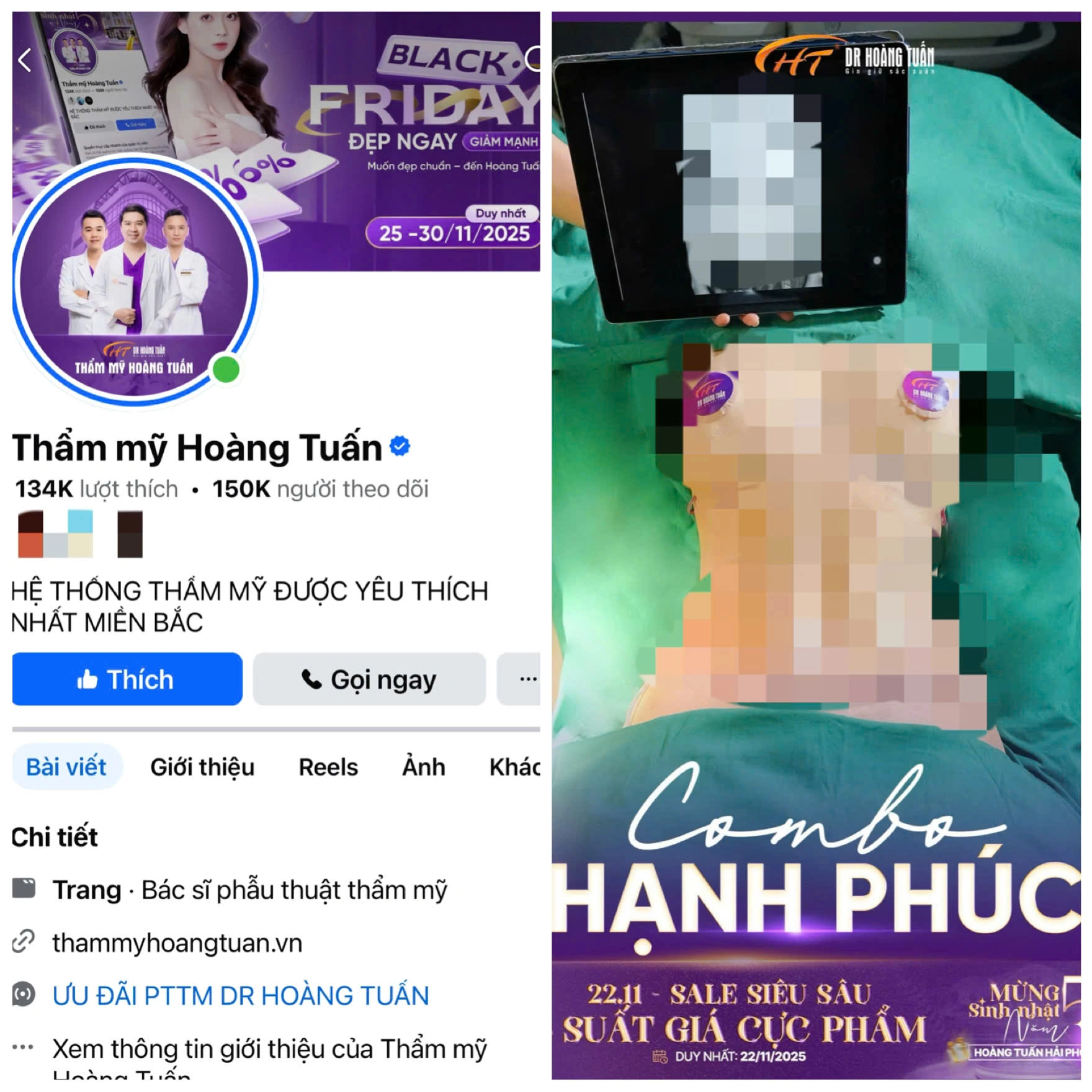 Những nội dung quảng cáo lố, quảng cáo phản cảm tiềm ẩn nguy cơ dẫn người tiêu dùng đến những quyết định thiếu an toàn (Ảnh chụp màn hình, đã được PV làm mờ để tránh phản cảm).