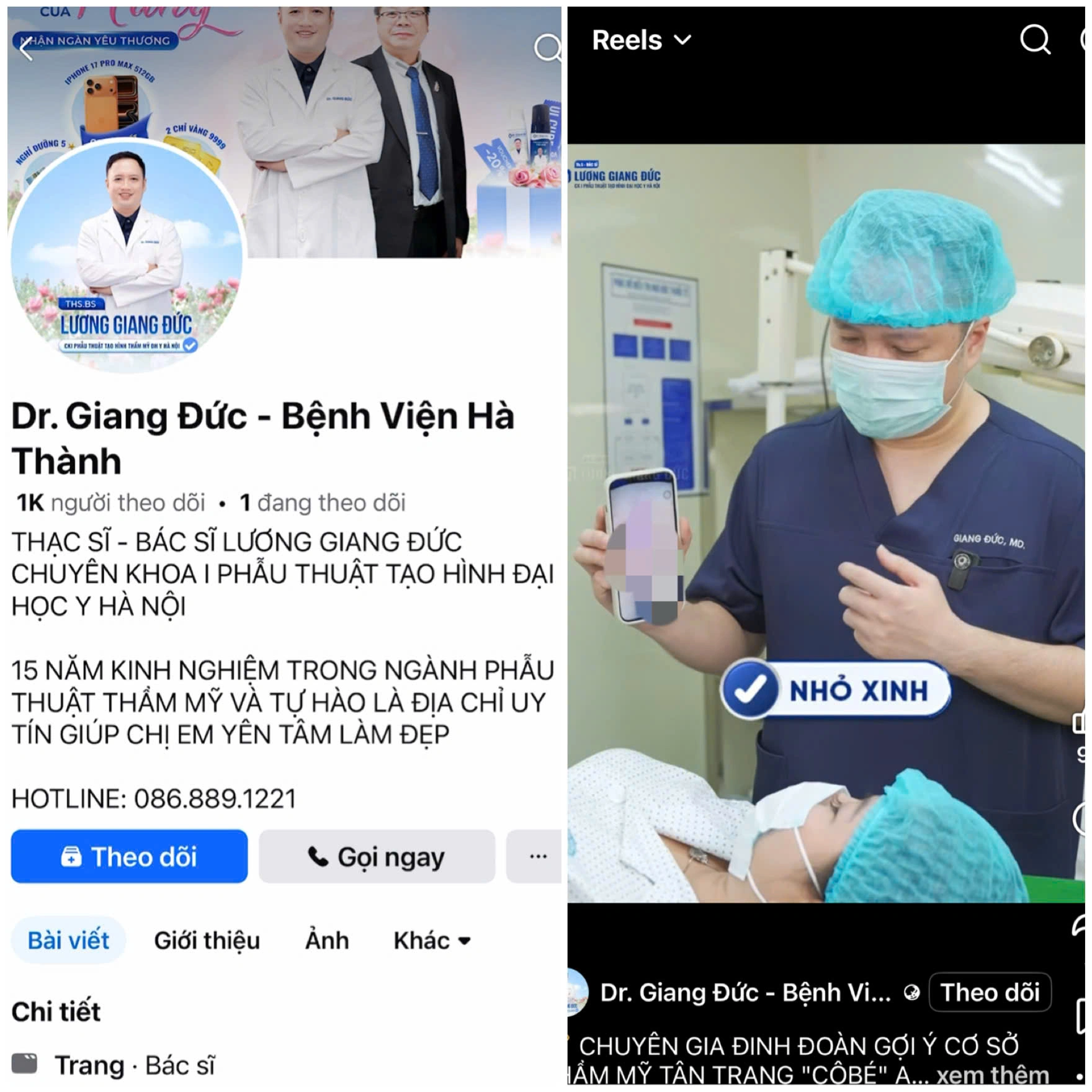 Nhiều cơ sở làm đẹp bất chấp chuẩn mực nghề nghiệp, tung ra những hình ảnh gây sốc (Ảnh chụp màn hình, đã được PV làm mờ để tránh phản cảm)