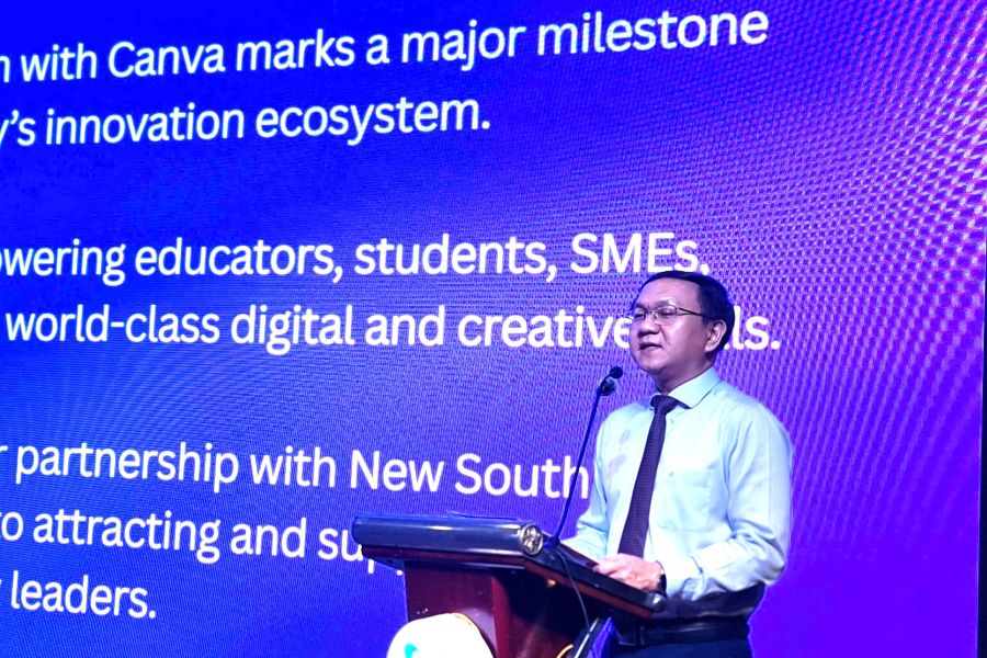 Giám đốc Sở Khoa học và Công nghệ TP. Hồ Chí Minh Lâm Đình Thắng phát biểu tại buổi lễ. Ảnh: Đỗ Doãn