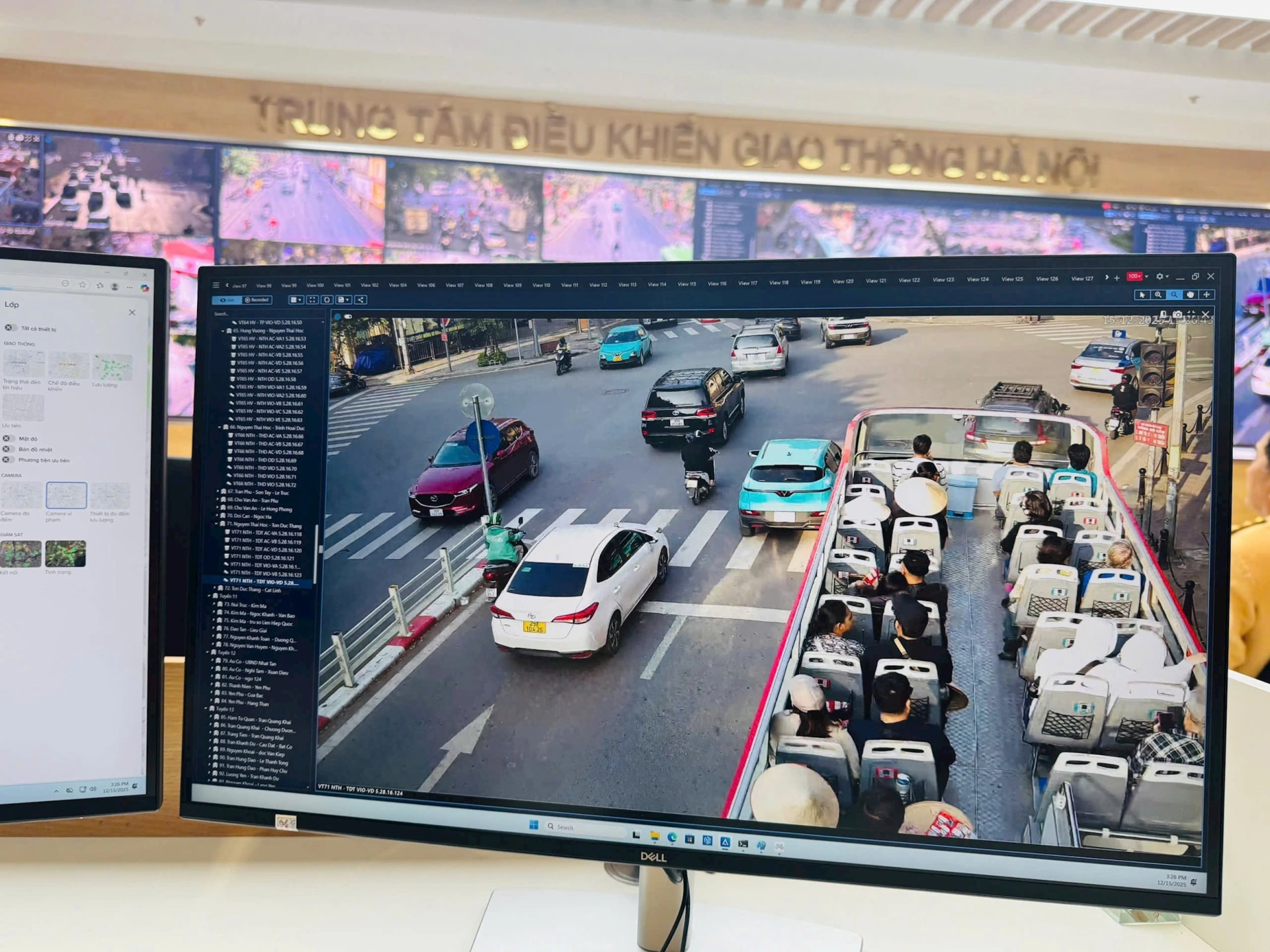 Hình ảnh từ trung tâm điều khiển giao thông - Phòng CSGT. Ảnh: Trần Tiến.